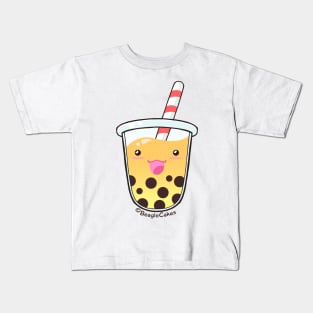 Orange Bubble Tea Drink Kids T-Shirt